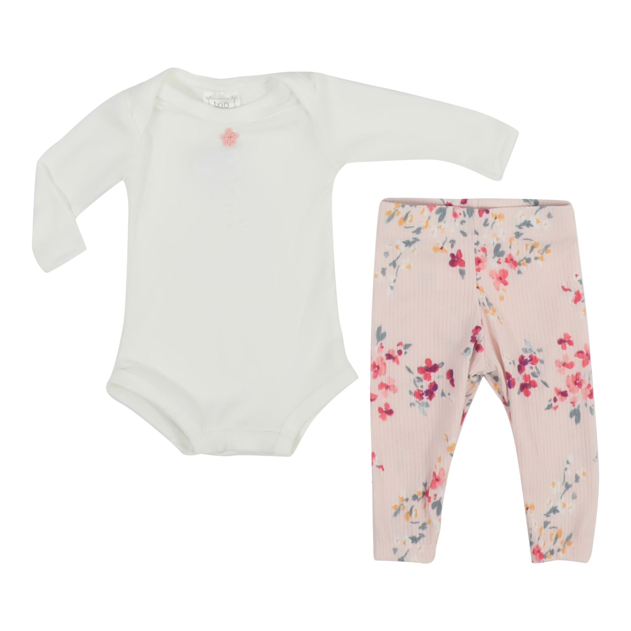 2pc Pink Floral Onesie Set - Denny's