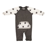 Charcoal & Ivory Star Raglan Coverall - Denny's