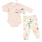 3pc Spring Floral Onesie Pant & Headband Take Home Set - Denny's