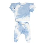 2pc Set Sweatshirt Harem Pant Blue Cream Tie Dye - Denny's