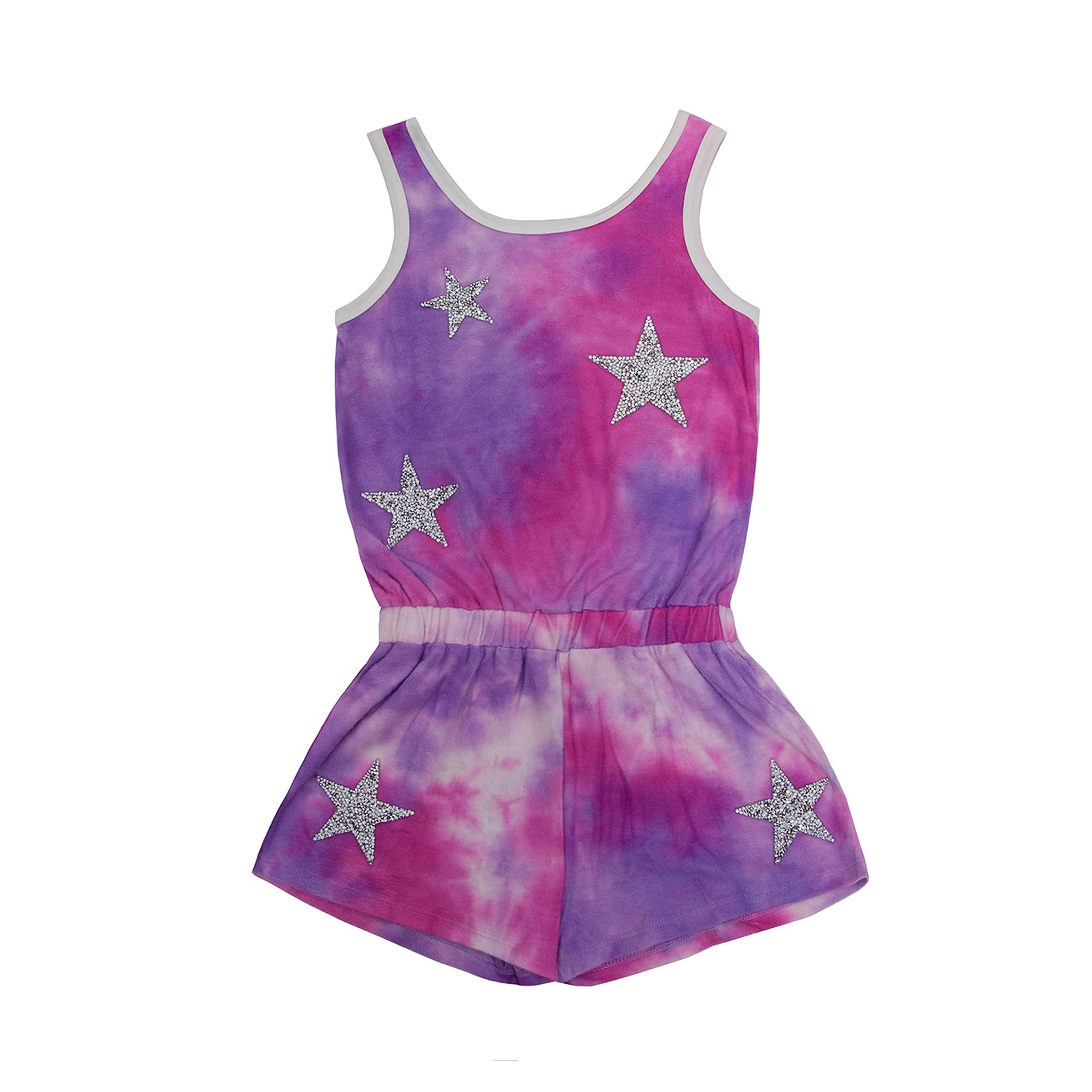 Silver Stars Tie Dye Romper - Denny's