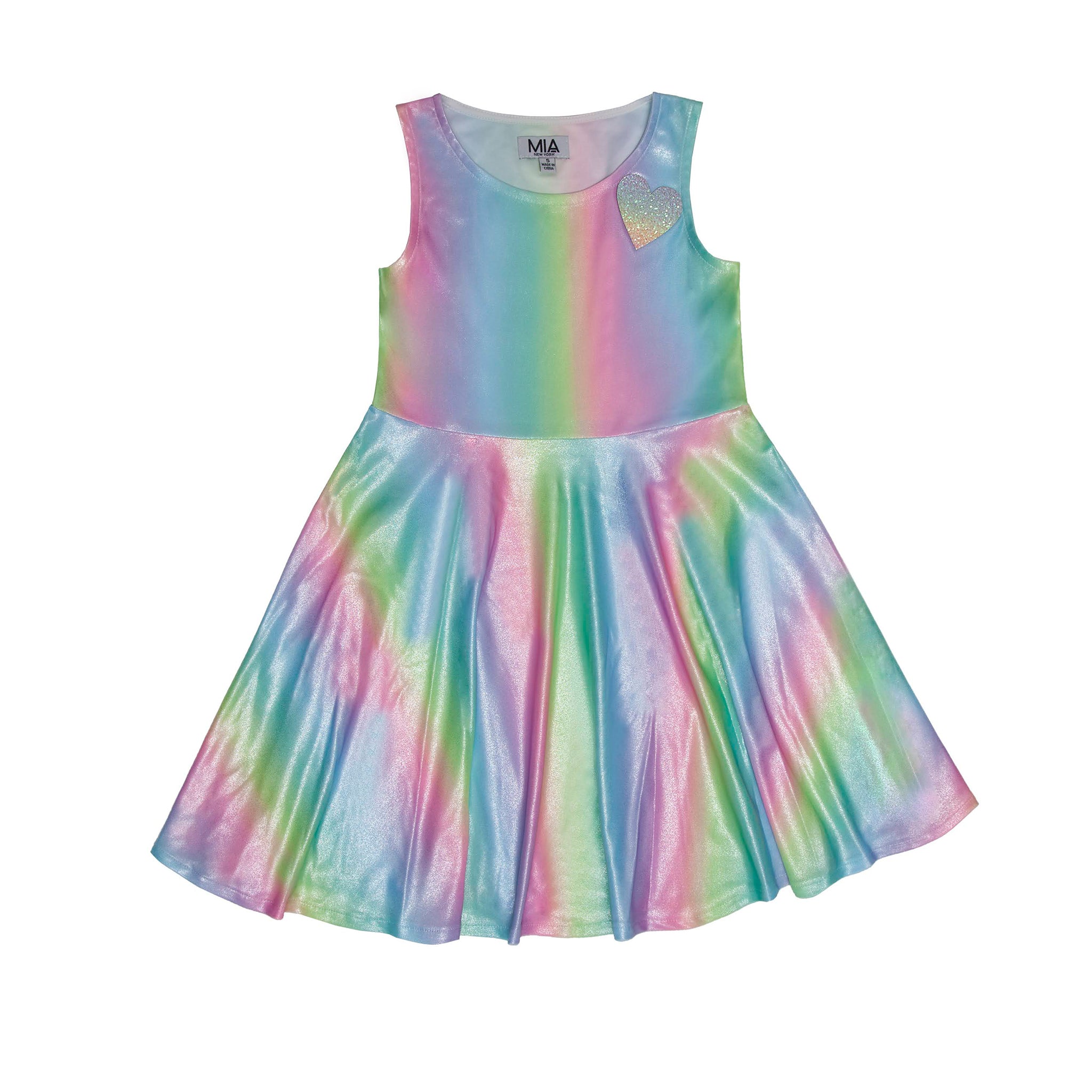 Sparkle Heart Tie Dye Skater Dress - Denny's