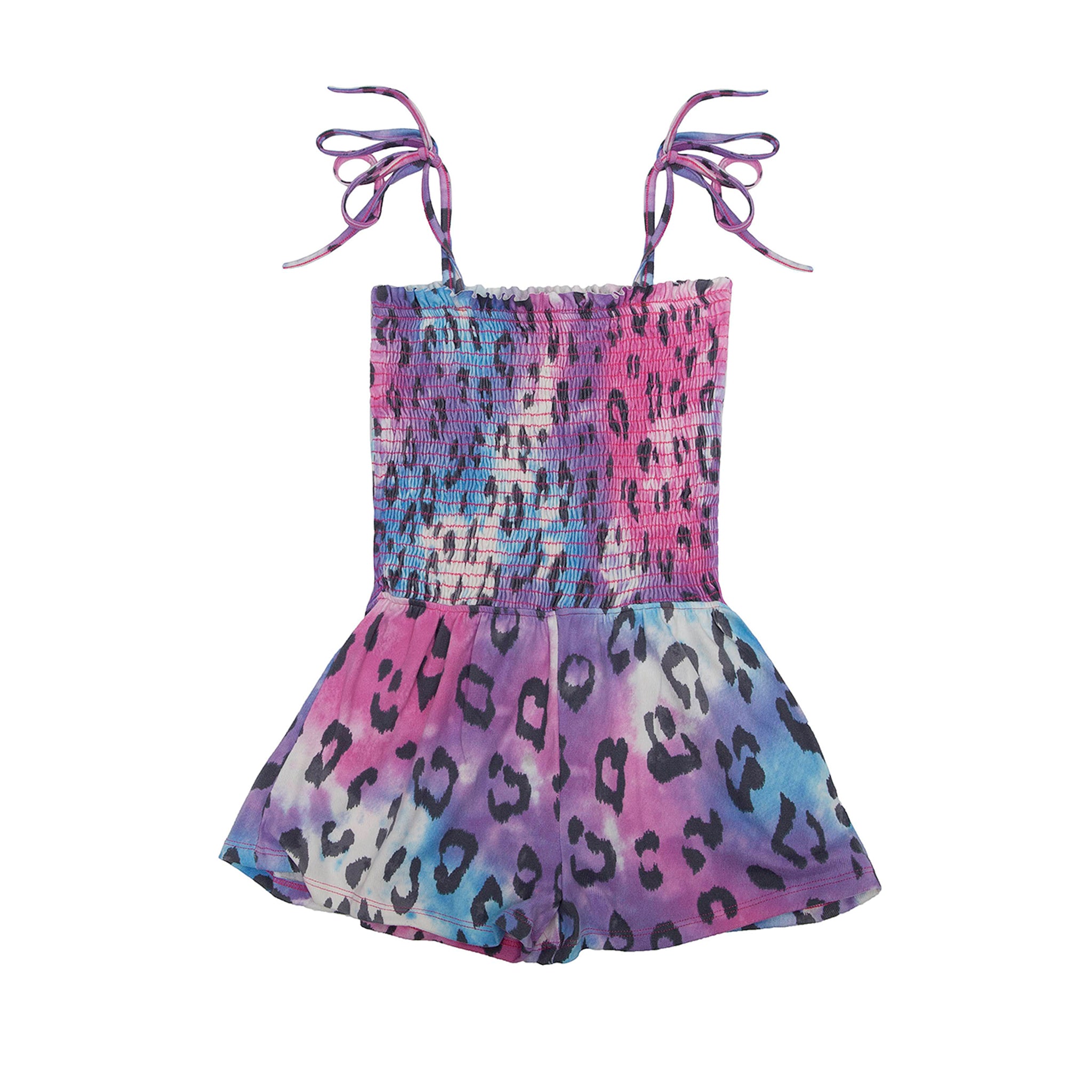 Smocked Leopard Romper - Denny's