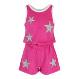 Silver Stars Terry Romper - Denny's