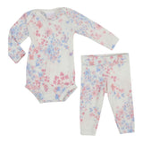 2pc Creme Floral Onesie Set - Denny's