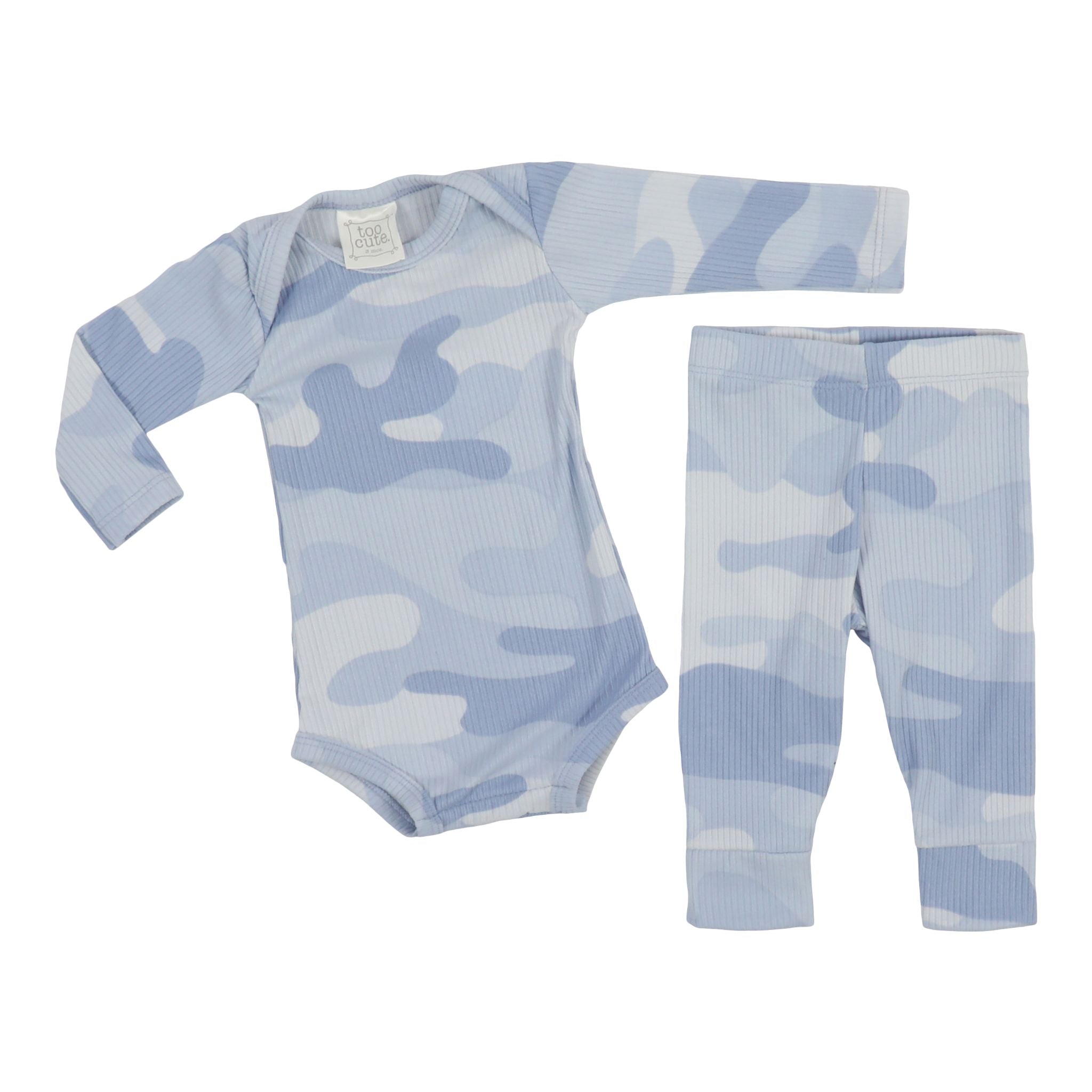 2pc Blue Camo Onesie Set - Denny's