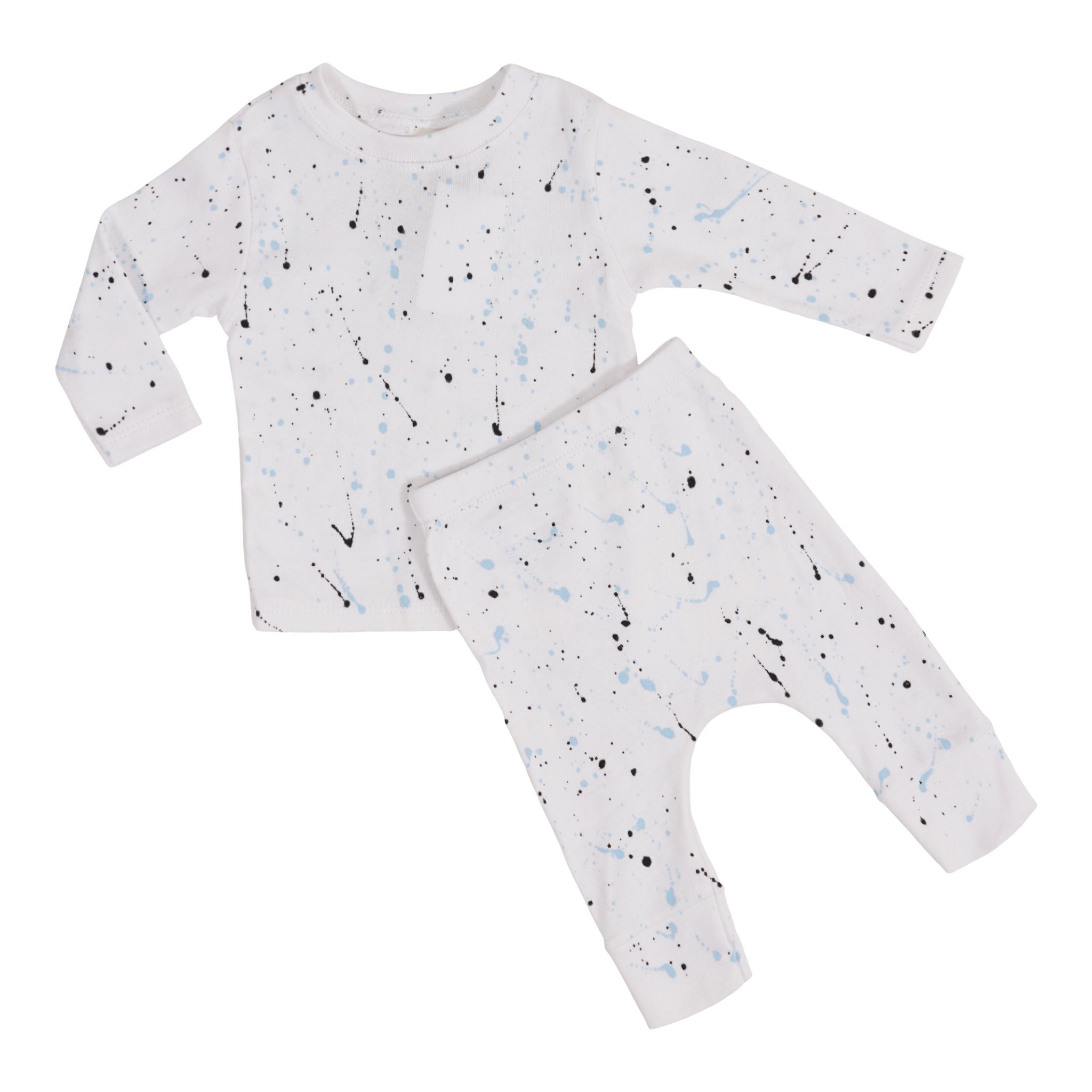 2pc Rib Set Black Blue Splatter - Denny's