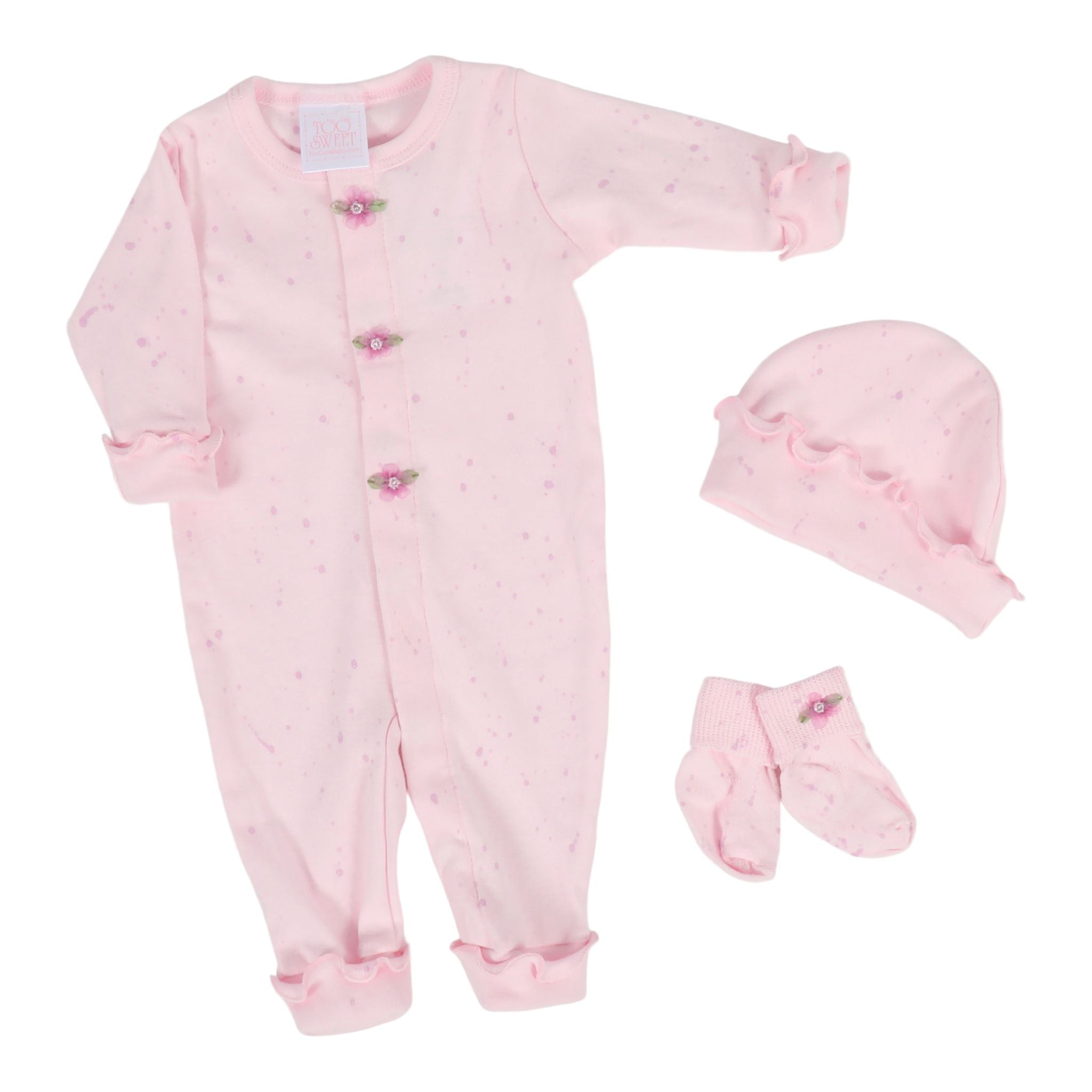 3pc Pink Tulip Splatt Union Suit - Denny's