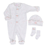3pc White & Pink Glitter Splatt Union Suit - Denny's