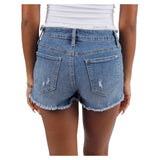 Mid Rise Cut Off Denim Short - Denny's
