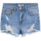 Distressed Cut Off Denim Short - Denny's