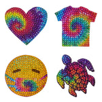 Tie Dye 2 Inch 4 Piece Sticker Set - Denny's