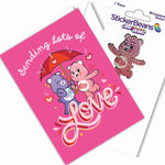 Care Bears Love Greeting Card & Stickerbean - Denny's