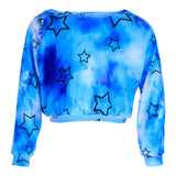 Scoopneck Thermal Crop Blue Tie Dye Star - Denny's