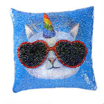 Sequin Pillow Peace Cat Eye - Denny's