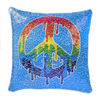 Sequin Pillow Peace Cat Eye - Denny's