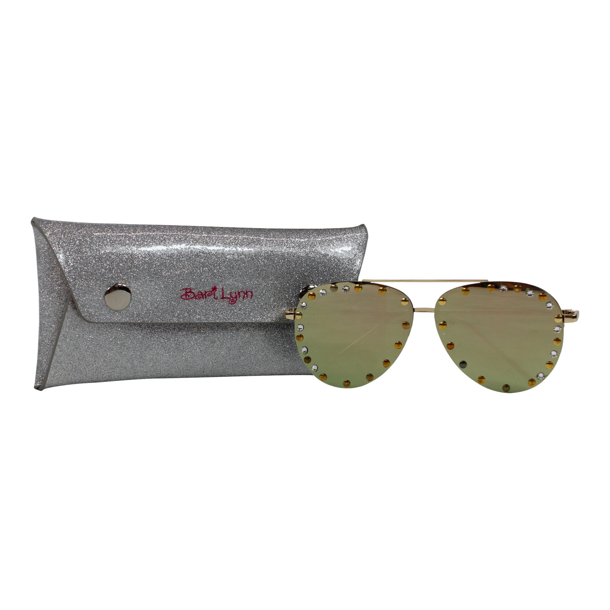 Sunglasses Gold Aviatar w Studs - Denny's