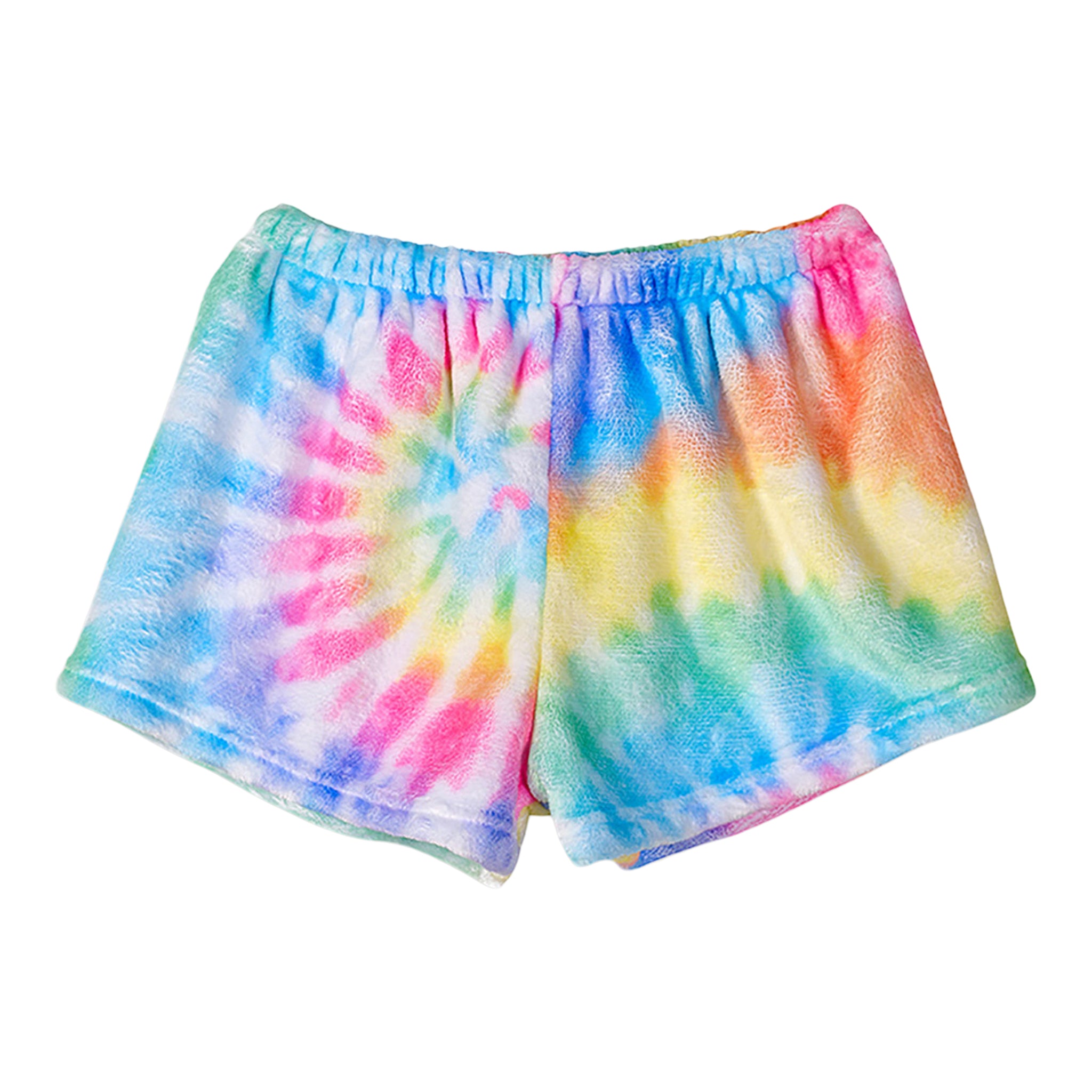 Pastel Delight Tie Dye Fuzzy Lounge Shorts - Denny's
