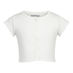 Short Sleeve Rib Crop Cardigan - Denny's
