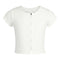 Short Sleeve Rib Crop Cardigan - Denny's