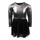 Long Sleeve Dress with Lame Foil Black Tulle - Denny's