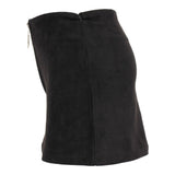 Suede Zip Front Mini Skirt - Denny's