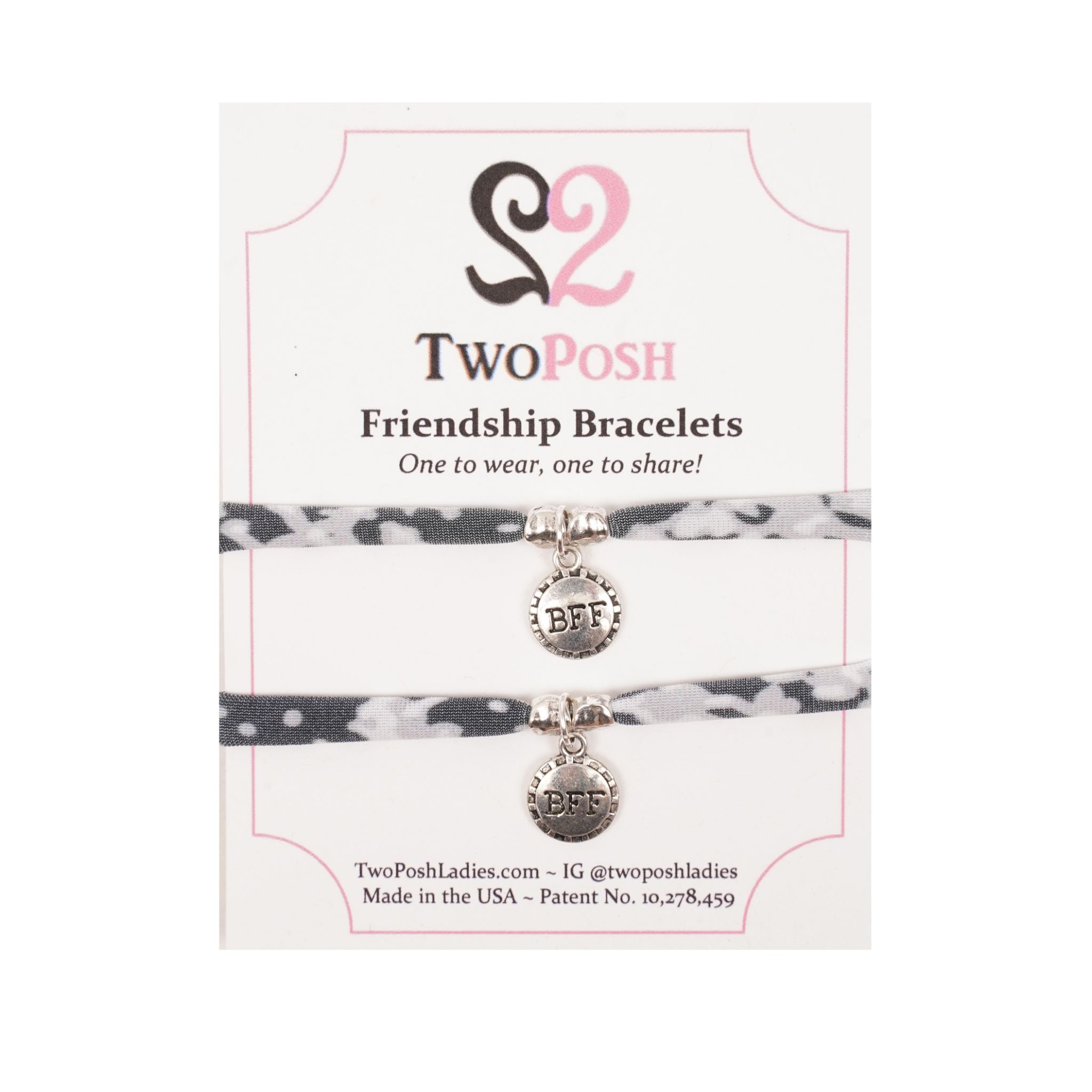 Blk/Wht T/D Friendship Bracelet - Denny's