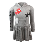 Long Sleeve Hoody Dress with Patches Love Peace - Denny's