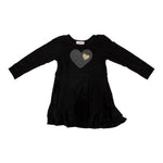 Long Sleeve Ruffle Bottom Tiered Dress with Heart - Denny's