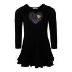 Long Sleeve Ruffle Botttom Tiered Dress with Heart - Denny's