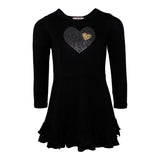 Long Sleeve Ruffle Botttom Tiered Dress with Heart - Denny's