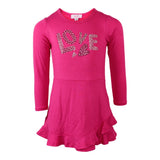 Long Sleeve Ruffle Bottom Dress with Love - Denny's