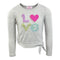 Long Sleeve Tie Side Top w Love - Denny's