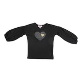 Black Top with Silver & Gold Heart - Denny's