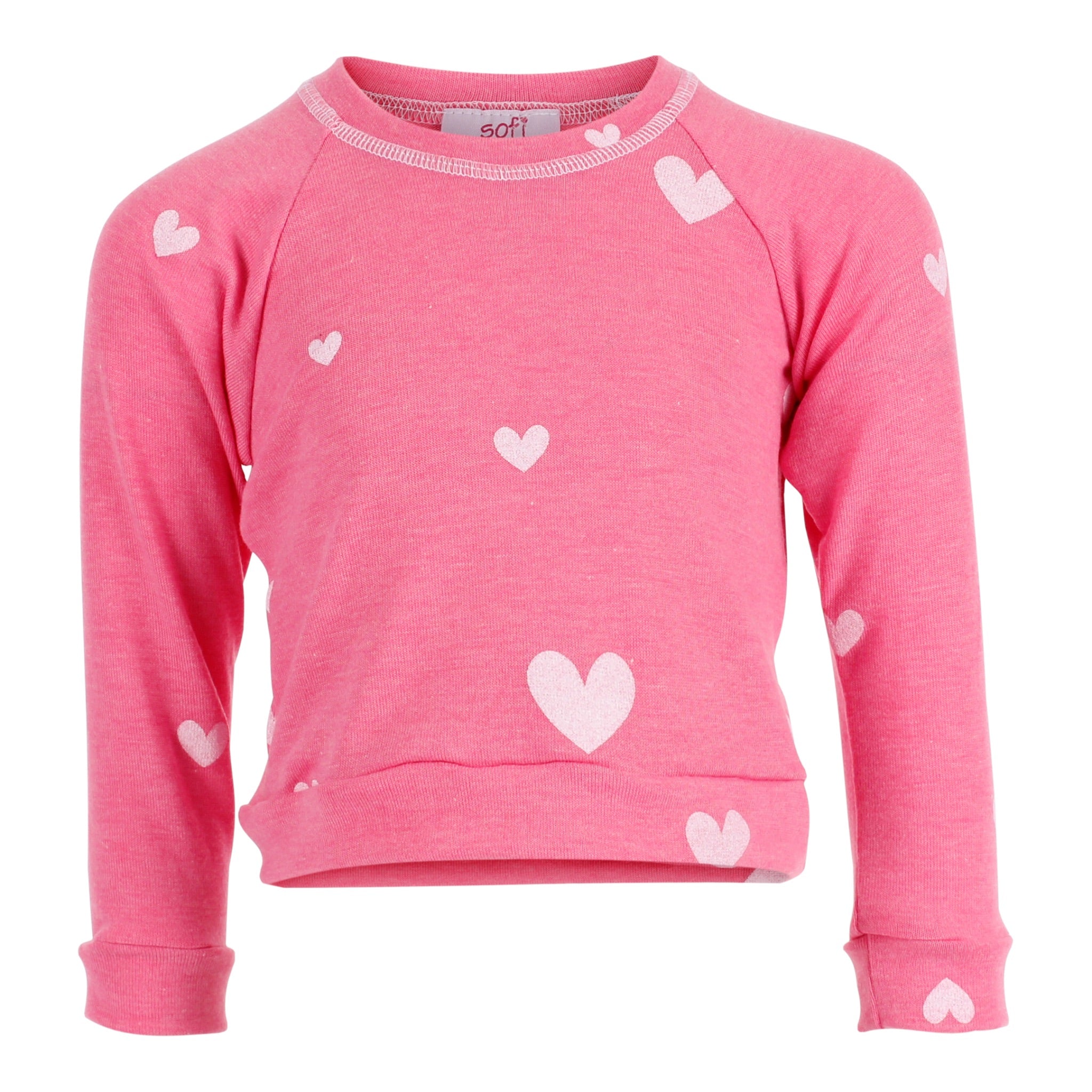 Long Sleeve Sweatshirt with White Hearts - Denny's