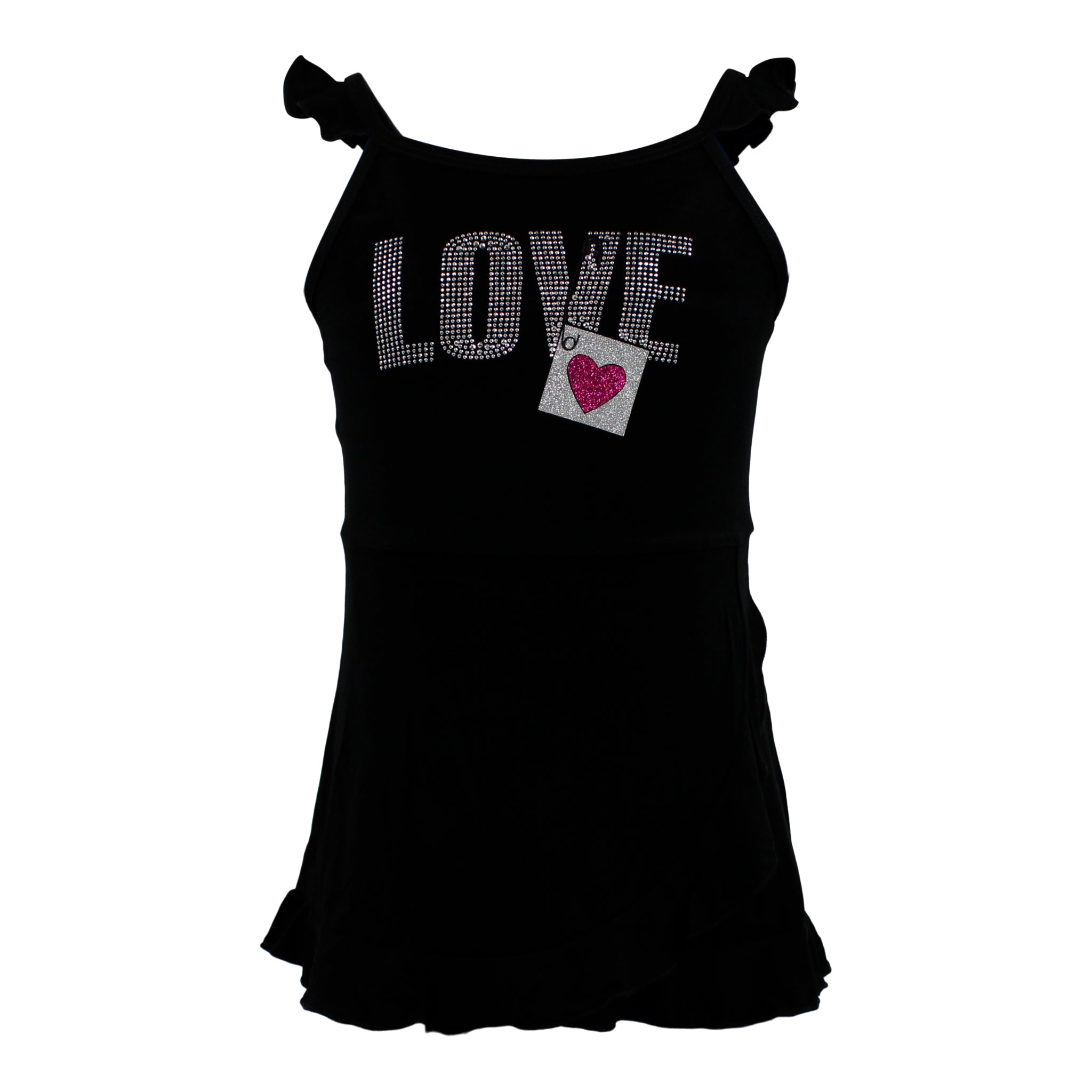 Ruffle Dress with Love Applique - Denny's
