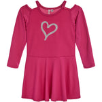 Silver Heart Cut Shoulder Dress - Denny's
