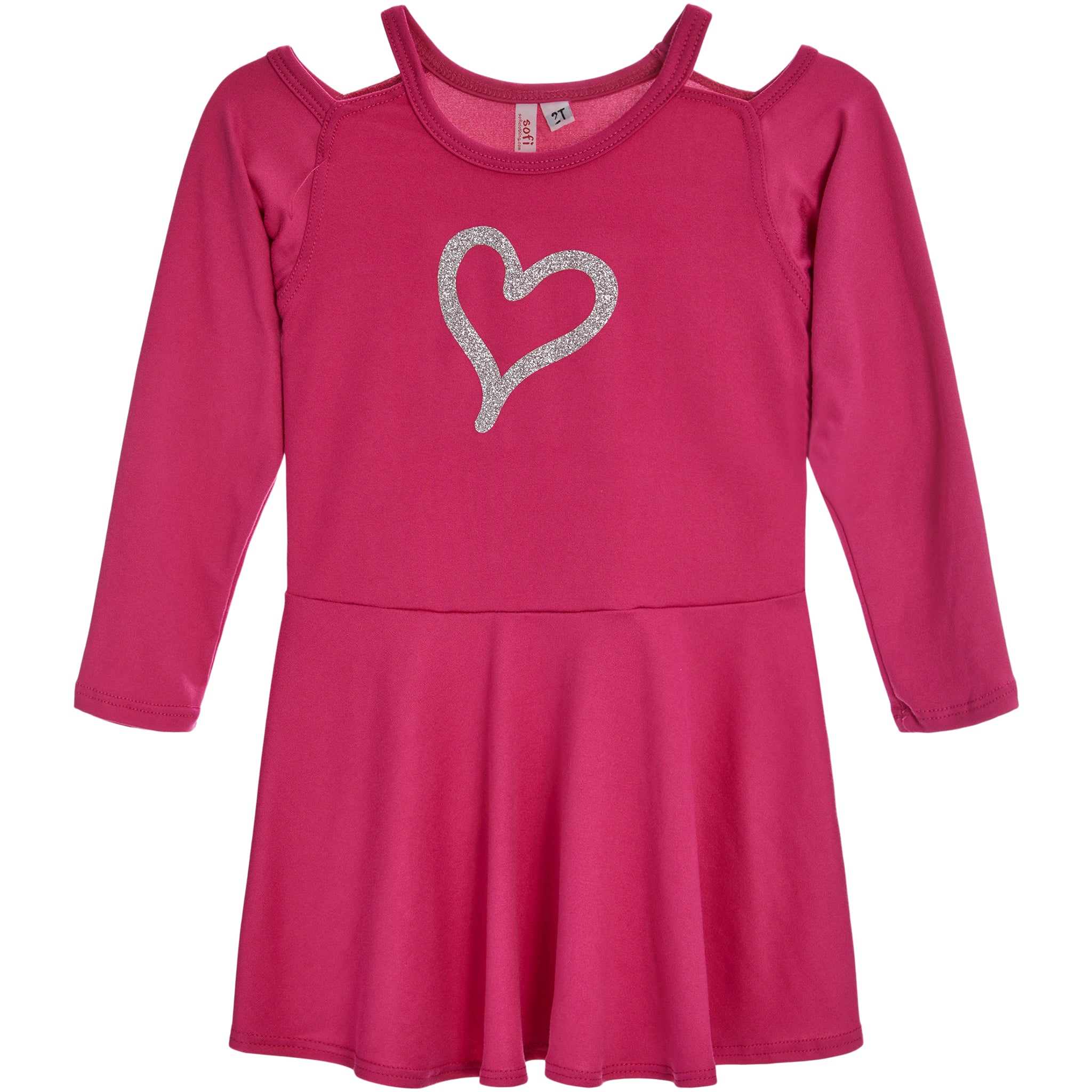 Silver Heart Cut Shoulder Dress - Denny's