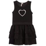 Glitter Heart Ruffle Dress - Denny's