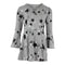 Long Sleeve Dress with All Over Stars Black and Silver - Denny's