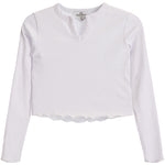 Long Sleeve Notch Neck Top - Denny's