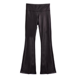 Pleather Slit Front Flare Pant - Denny's