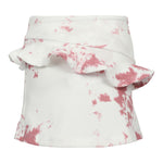 White & Pink Ribbed Ruffle Skirt - Denny's