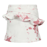 White & Pink Ribbed Ruffle Skirt - Denny's