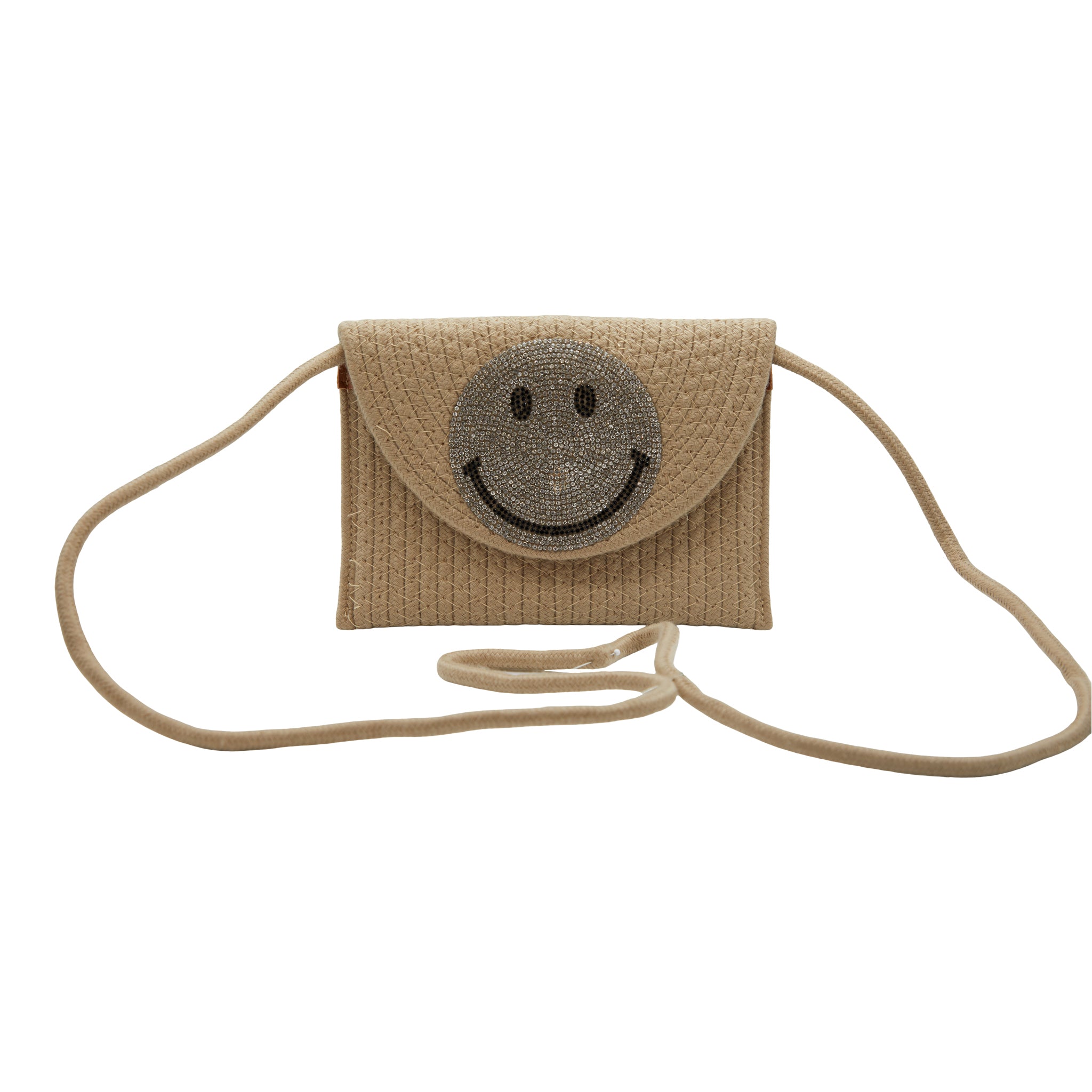 Rhinestone Smiley Hemp Bag - Denny's