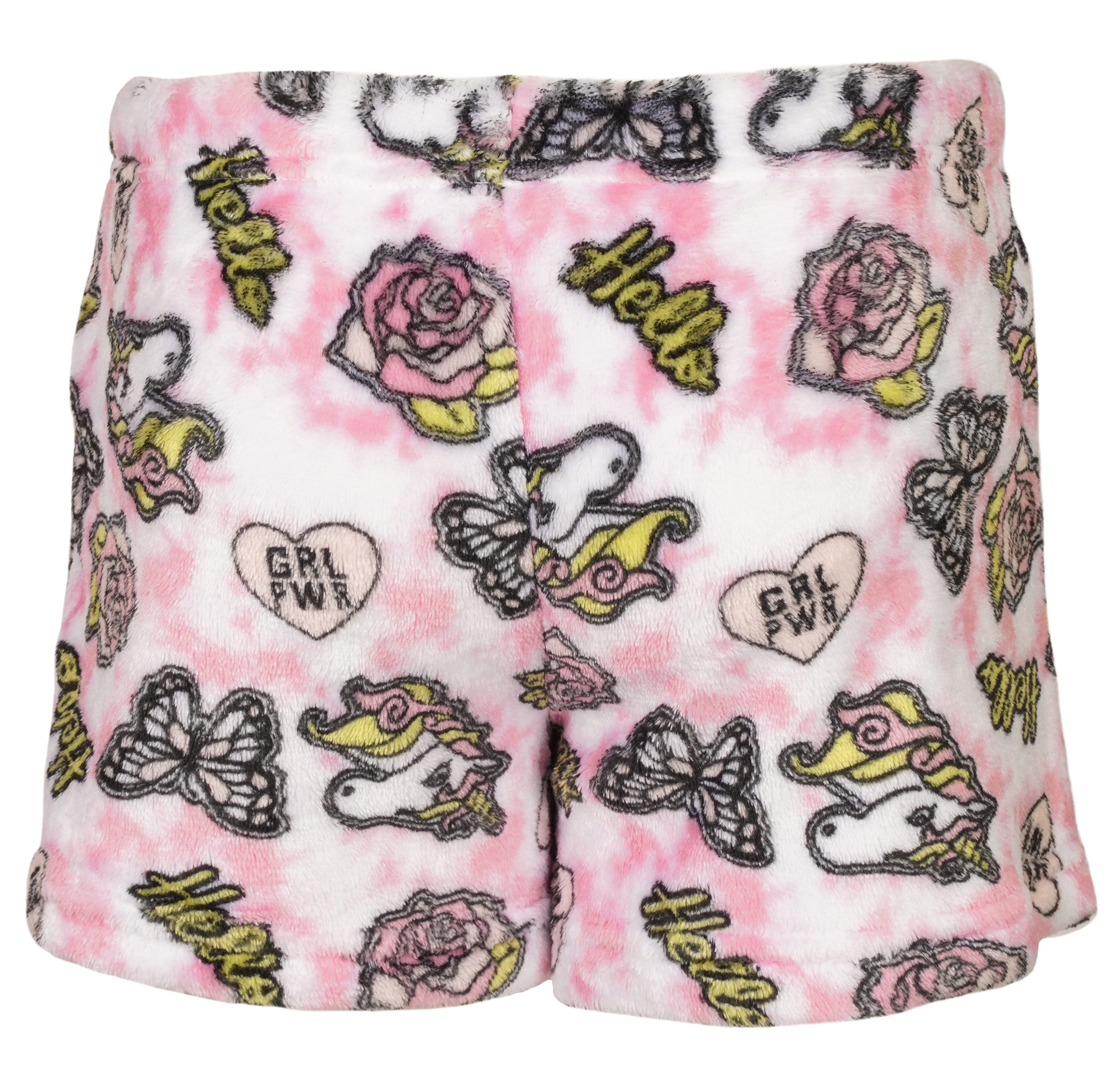 Fuzzy Hello Shorts - Denny's