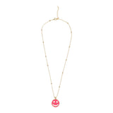 Enamel Smiley Face Pendant Necklace - Denny's