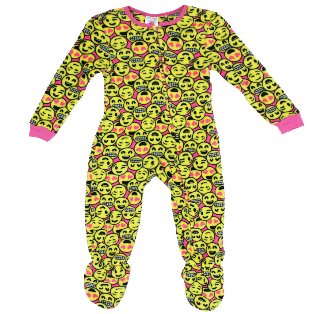 Fuzzy Emoji Pajama Footie - Denny's