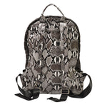 Black Puffer Backpack with Black & White Snake - Denny's