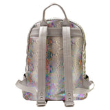 Puffer Backpack with Silver Light Pink Snake Print - Denny's